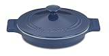 Cuisinart Chef's Classic Ceramic Bakeware 1-Quart Round Baker with Lid, Blue