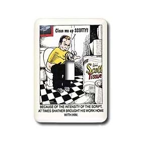 Londons Times Star Wars and Star Trek Cartoons - Kirk On Toilet Clean Me Up Scottie - Light Switch Covers - single toggle switch