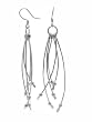 Sterling Silver Multi-Strand Curve Dangle Earrings