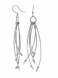 Sterling Silver Multi-Strand Curve Dangle Earrings