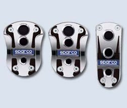 Sparco (0378312CRAR) Chromo Pedals - Chrome/Red