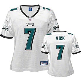 Reebok Philadelphia Eagles Michael Vick Women's Replica White Jersey Large