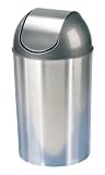 Review Umbra B.V 086716-421 / Umbra Grand Metal Contemporary Covered Bin, 36 Litres- Nickel & Silver