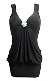 Sexy Black Broach Strape Mini Eveningwear Dress.