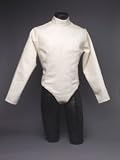 Womens Practice jacket, comfortable white fabric, zipper in the back, regulation