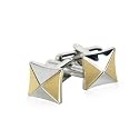 Two-Tone Silver and Gold Unisex Cufflinks with Presentation Box