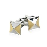 Two-Tone Silver and Gold Unisex Cufflinks with Presentation Box