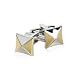 Two-Tone Silver and Gold Unisex Cufflinks with Presentation Box