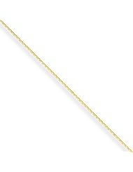 18 Inch 10k Yellow Gold .6mm Solid Diamond-Cut Cable Chain Necklace