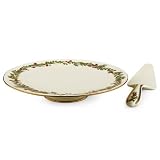 Lenox Boxwood & Pine Footed Cake Plate & Server