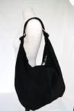 Shopper / Beuteltasche XXL echt. Wildleder Schwarz Italy