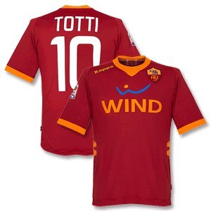 11-12 AS Roma Home Jersey + Totti 10