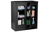 Clear View Storage Cabinet Assembled 36 X 12 X 42 Black