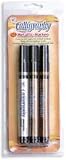Yasutomo Calligraphy Metallic Markers 3/Pkg Silver/Gold/Copper NSC703M, 1 Item(s)/Order