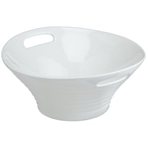 10 Strawberry Street Oslo 16-Inch Shallow Handle Bowl, White by 10 Strawberry Street