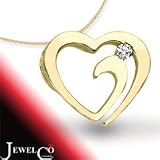 Jewelco London 9 Carat Yellow Gold 4pts Diamond Heart Pendant