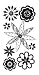 ESSENTIALS LARGE DIMENSIONAL STICKERS-BLACK SKETCH FLOWERS