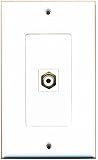 RiteAV - 1 RCA White for Subwoofer Audio Port Wall Plate Decorative White