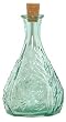 Spanish Recycled Glass Herb Bottle with Cork 6.5"H 16oz Set / 4