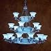 20-0387G8-87 U Chandelier in Bronze and ivory alabaster by LEDS