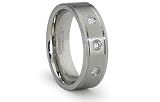 FRONTIER Stainless Steel Men's Ring with 3 CZ 7m