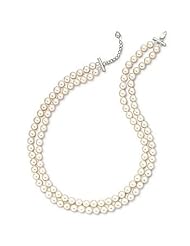 Tastefully first-class Sterling Silver Freshwater Pearl 2 Row Necklace