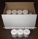 30 Double Long Receipt Paper Rolls for Nurit 2085, 2090, 504, and 505 Terminals