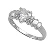 Sterling Silver Ring - Clear CZ - Heart - 9 mm x 2 mm, Sizes 4-9 Sterling Silver Ring - Clear CZ - Heart - 9 mm x 2 mm, Sizes 4-9