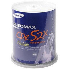 Samsung P80X5200CK Write Once 52X CD-r with Printable Surface