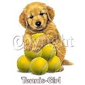 Puppy-Tennis Girl Adult T-Shirt