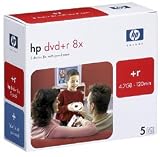 HP DVD+R 8X 4.7GB Media - 5pk Showbox