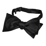 Forzieri Black Solid Silk Self-tie Bowtie