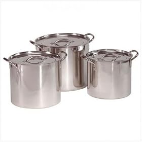 3 piece Stainless Steel Stock Pot Set