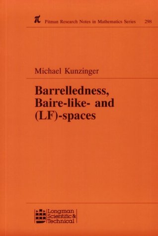 Cover image : Barrelledness, Baire-Like- And (Research Notes in Mathematics Series)