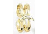 Signature Dolphin Double Band 18KT GOLD OVER STERLING