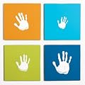 Handprint Wall Art Set In Blue