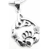 CLADDAUGH CELTIC Knot Claddagh Pendant Sterling Silver