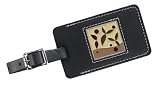 Desert Flower Leather Luggage Tag