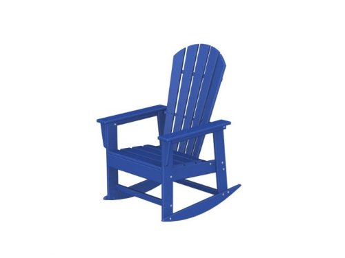 Recycled Earth-Friendly Venice Beach Outdoor Adirondack Rocking Chair Ocean Blue