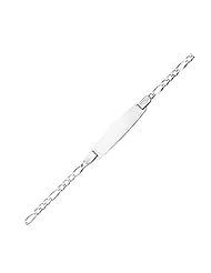 14K Solid White Gold Baby ID Bracelet Free Engraving 6"