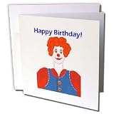 CherylsArt Birthday - Happy Birthday Smiling Clown - Greeting Cards-6 Greeting Cards with envelopes