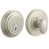 Doorknobs & Lock Sets: Baldwin 8231.15 Traditional Deadbolt 2-1/8-Inch Door Prep, Satin Nickel