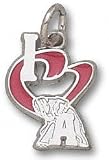 Alabama Crimson Tide Solid Sterling Silver ''I Heart A'' Elephant 1/2'' Enamel Pendant
