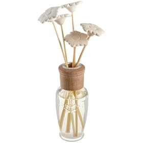Laura Ashley Reed Diffuser With Embossed Bottle and Reed Toppers, Spring Water and Fern