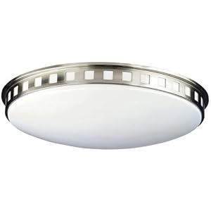 Windows Large Flush Mount Wall Fixture in Satin Nickel - Energy Efficient