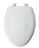 Bemis 1200SLOWT000 Plastic Elongated Toilet Seat with WhisperClose, EasyClean and Change Hinges, White