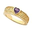14K Yellow Gold Amethyst Heart Ring