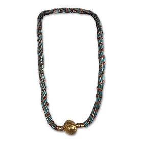 Bead necklace, 'Kakraba' 22" L