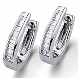 14kt White Gold Bewitching Diamond Hoop Earrings
