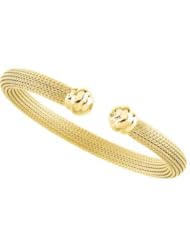 14K Yellow Gold Mesh Cuff Bracelet 7.5 Inch